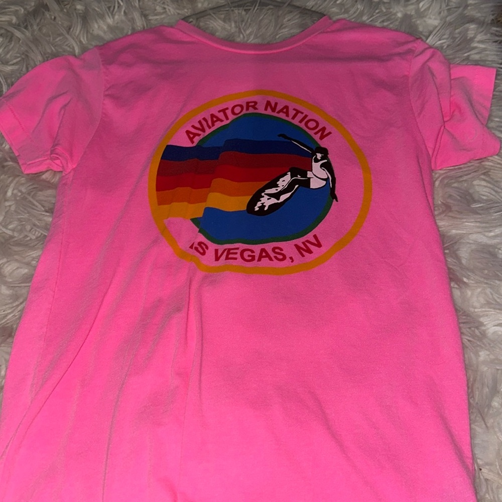 pink logo aviator nation t shirt